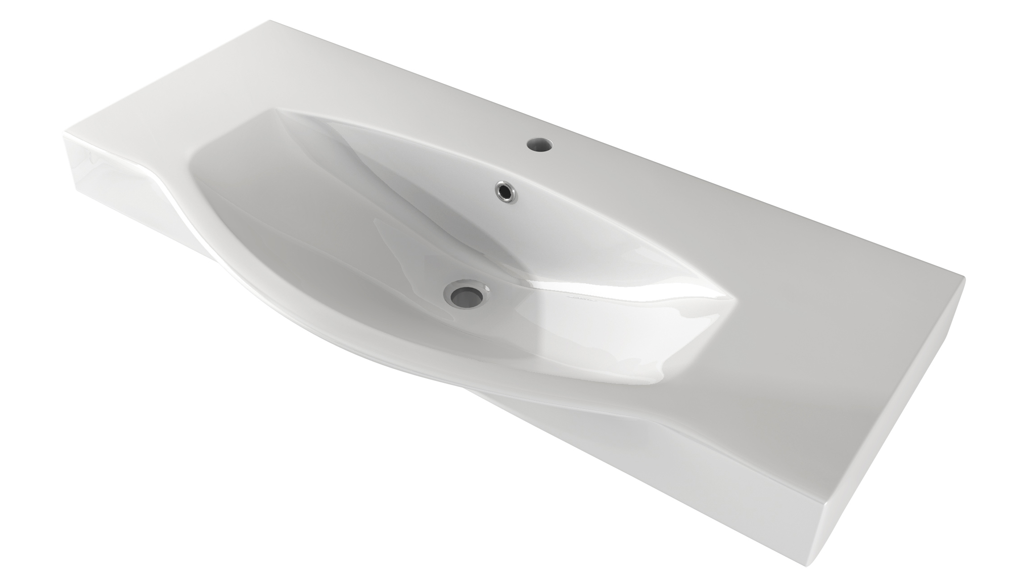 41" White Ceramic Integrated Sink Sapphire Bath
